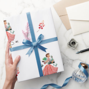 Papel De Regalo Ajuste de Navidades de estilo retro
