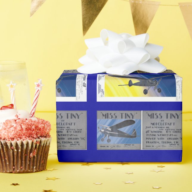 Papel De Regalo Ajuste de regalo - Aviones modelo antiguo (Fiesta de cumpleaños )