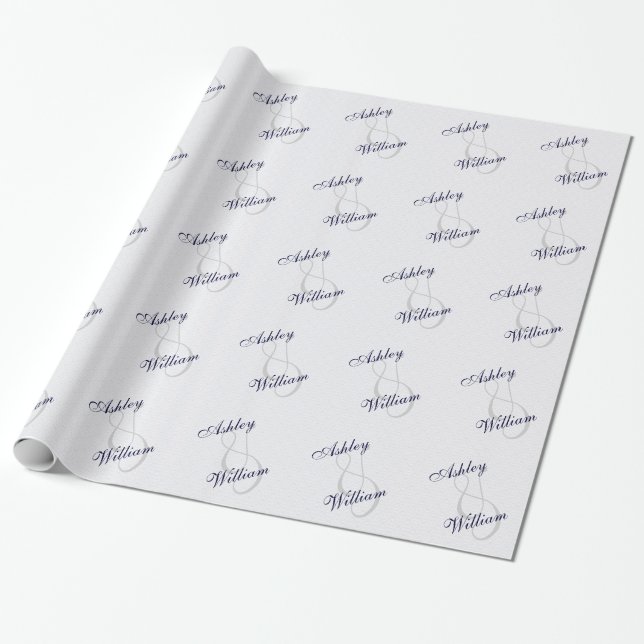 Papel De Regalo Ajuste de regalo de Boda o compromiso personalizad (Desenrollado)