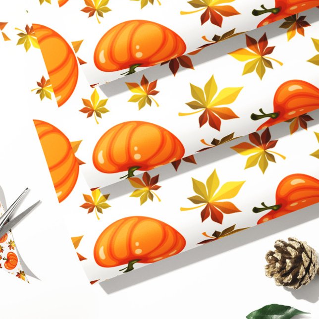 Papel De Regalo Ajuste de regalo de calabaza naranja | Ajuste de r (Subido por el creador)
