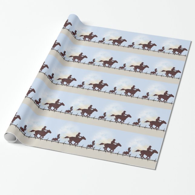 Papel De Regalo Ajuste de regalo de Cowboy con alambre de púas (Desenrollado)