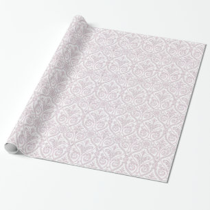 Papel De Regalo Ajuste de regalo de damasco rosa y blanco