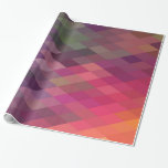 Papel De Regalo Ajuste de regalo de diamantes geométricos<br><div class="desc">Patrón de diamantes multicolores en tonos cálidos.</div>