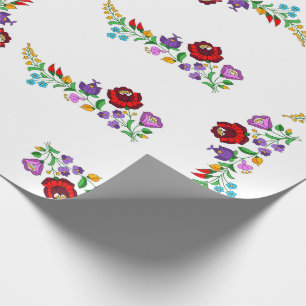 Papel De Regalo Ajuste de regalo de diseño de flores húngaras