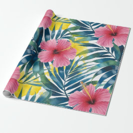 Papel De Regalo Ajuste de regalo de explosión de acuarela tropical