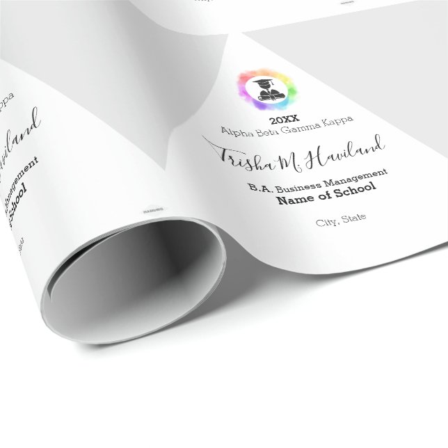 Papel De Regalo Ajuste de regalo de graduación Gris claro y HAMbWG (Esquina del rollo)