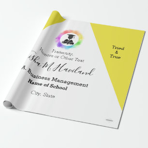 Papel De Regalo Ajuste de regalo de graduación HAMbyWG amarillo y 