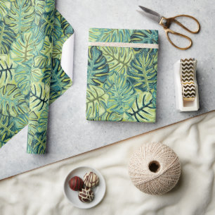 Papel De Regalo Ajuste de regalo de hojas tropicales