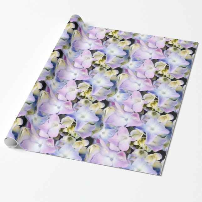Papel De Regalo Ajuste de regalo de Hydrangea Floral (Desenrollado)