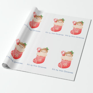 Papel De Regalo Ajuste de regalo de los navidades - primera Navida