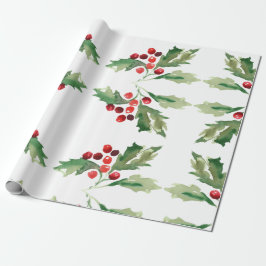 Papel De Regalo Ajuste de regalo de Navidades de Holiday Holly