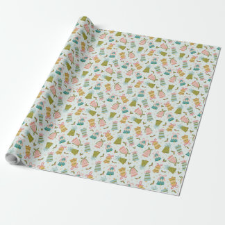 Papel De Regalo Ajuste de regalo de Navidades retro de jingle vint