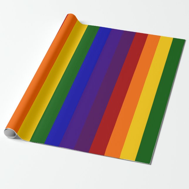 Papel De Regalo Ajuste de regalo de rayas de arcoiris (Desenrollado)