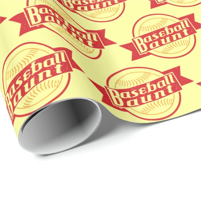 Papel De Regalo Ajuste de regalo de tía de béisbol (Esquina del rollo)