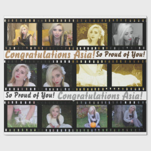 Papel De Regalo Ajuste de regalo de tramas fotográficas de tiras 