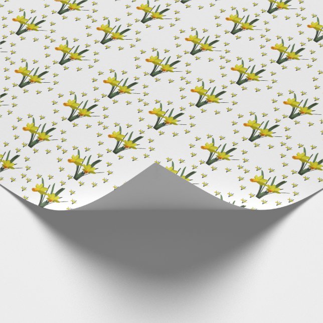 Papel De Regalo Ajuste de regalo - Flores de Daffodil (Esquina)