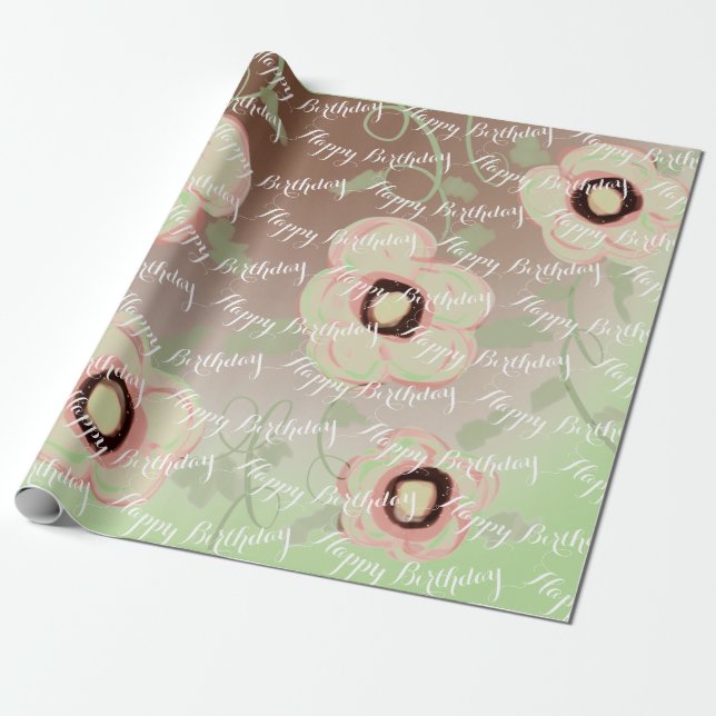 Papel De Regalo Ajuste de regalo florido grande de bonito (Desenrollado)