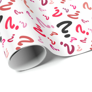 Papel De Regalo Ajuste de regalo - Marcas de preguntas en rojos
