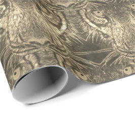 Papel De Regalo Ajuste de regalo - Ojos de tigre en Sepia