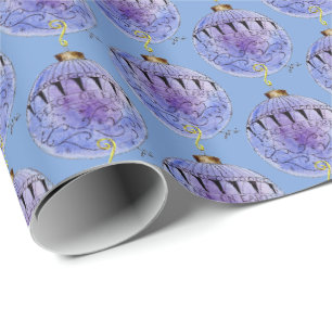 Papel De Regalo Ajuste de regalo - Ornamento de árbol azul