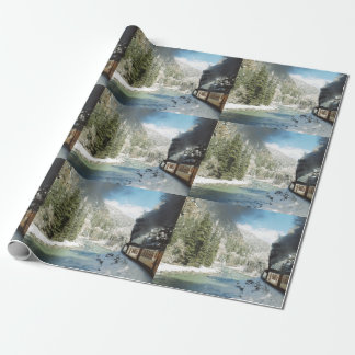 Papel De Regalo Ajuste del tren de invierno