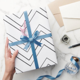 Papel De Regalo Ajuste minimalista de regalo Zigzag Diseño en blan
