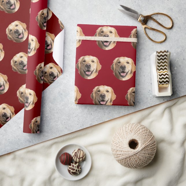 Papel De Regalo Ajuste personalizado de regalo de foto de perro pe (Artesanía)