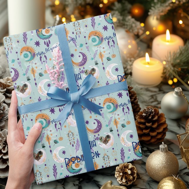 Papel De Regalo Ajuste personalizado de regalo de Moda Boho con az (Subido por el creador)