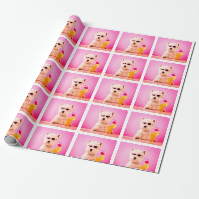 Papel De Regalo Ajuste personalizado de regalo de perro fotográfic (Desenrollado)