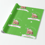 Papel De Regalo AKA Nombre personalizado Merry Christmas Gingerbre<br><div class="desc">AKA Nombre personalizado Merry Christmas Gingerbread House // Greek Lifestyle Shop</div>