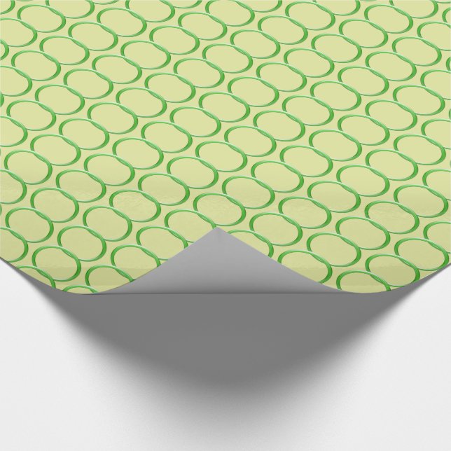 Papel de regalo - alambradas - verde en amarillo (Esquina)