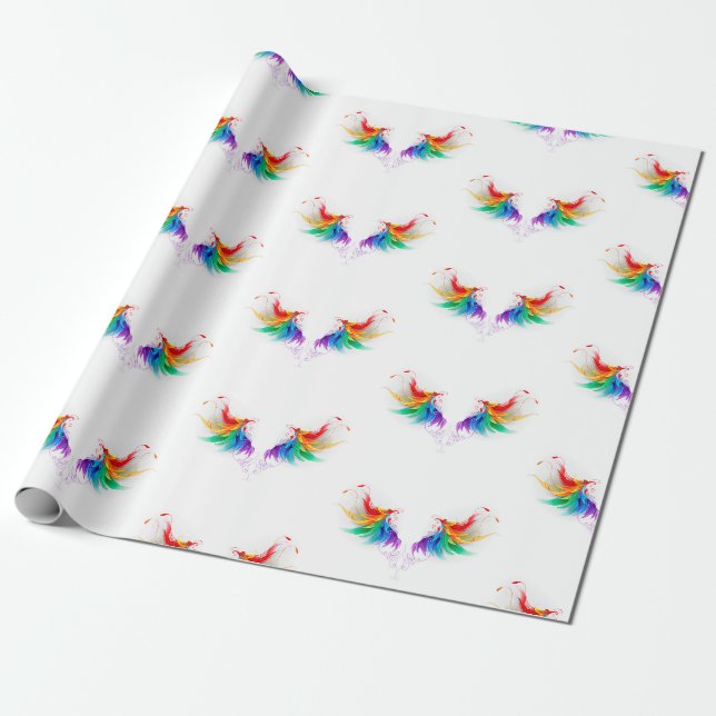 Papel De Regalo Alas de Arcoíris Esponjosas (Desenrollado)