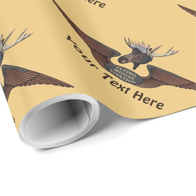Papel De Regalo Alas de Aviación de Moose Volador (Esquina del rollo)