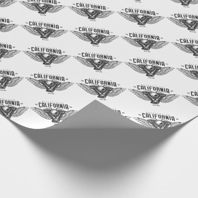 Papel De Regalo Alas de motocicleta de California (Esquina)