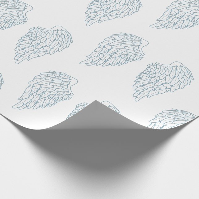 Papel De Regalo Alas lindas del ángel blanco y azul (Esquina)