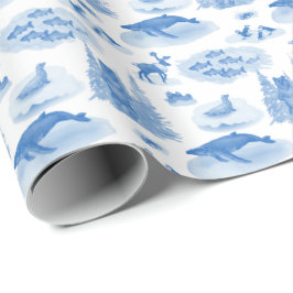 Papel De Regalo Alaska Animal Toile (Wedgewood Blue)