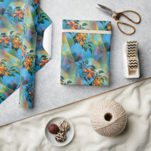 Papel De Regalo Albaricoques en una Rama de Verano Pintura de Alfr