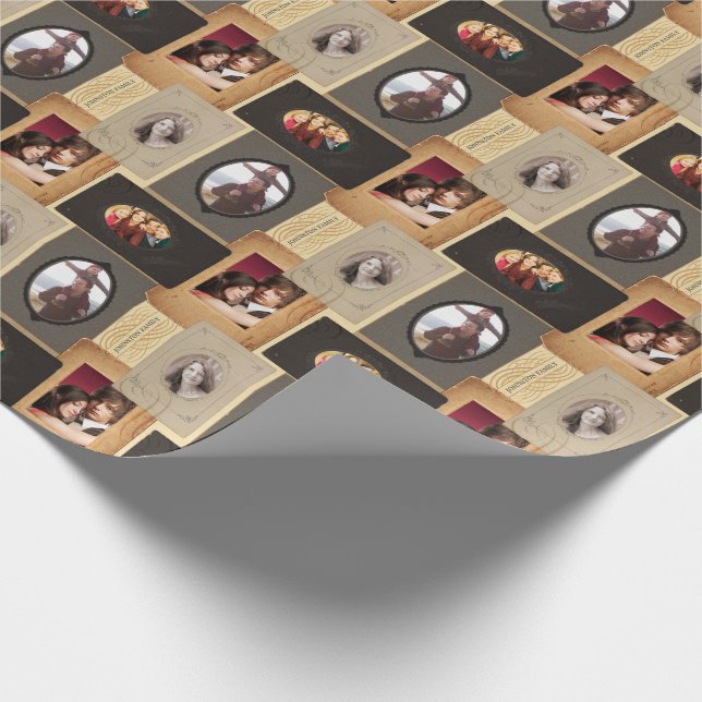 Papel De Regalo Álbum fotográfico de la familia fotográfica antigu (Esquina)
