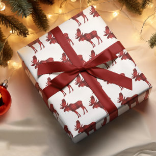 Papel De Regalo Alce de Cuadro Búfalo Rústico País Bosque