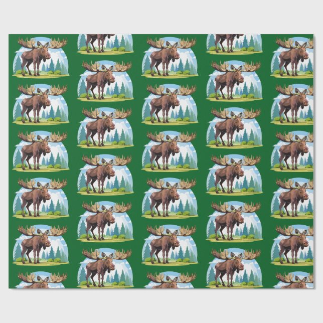 Papel De Regalo alce macho (Superficie plana)