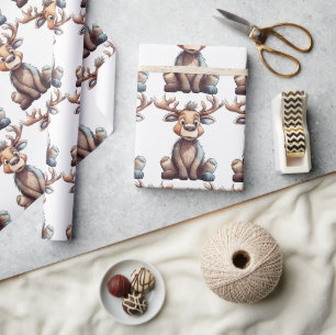 Papel De Regalo Alce Tonto