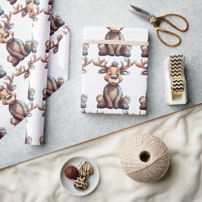 Papel De Regalo Alce Tonto (Artesanía)
