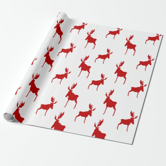 Papel De Regalo Alces rojos (Desenrollado)