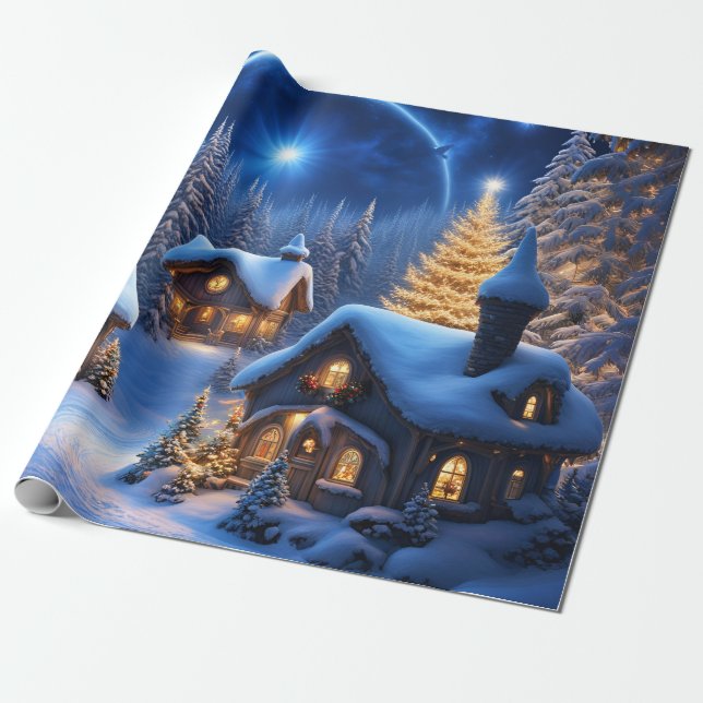 Papel De Regalo Aldea de los navidades (Desenrollado)