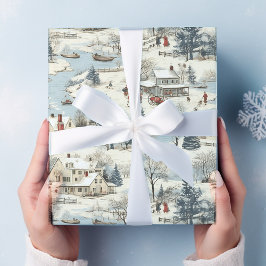 Papel De Regalo Aldea de los navidades