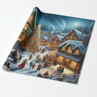 Papel De Regalo Aldea de los navidades