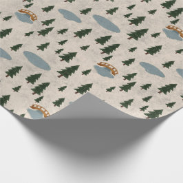 Papel de regalo Aldea del bosque acogedor