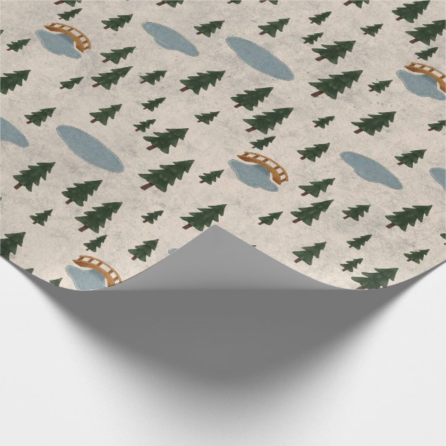 Papel de regalo Aldea del bosque acogedor (Esquina)