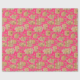 Papel De Regalo Aldea feriada de pan de jengibre