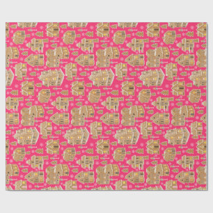 Papel De Regalo Aldea feriada de pan de jengibre